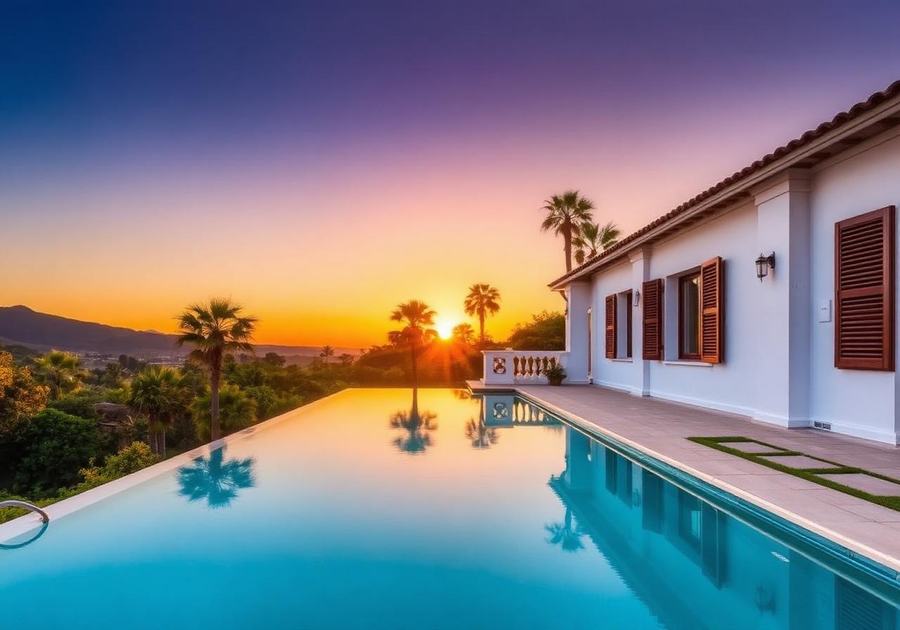 Piscina al atardecer