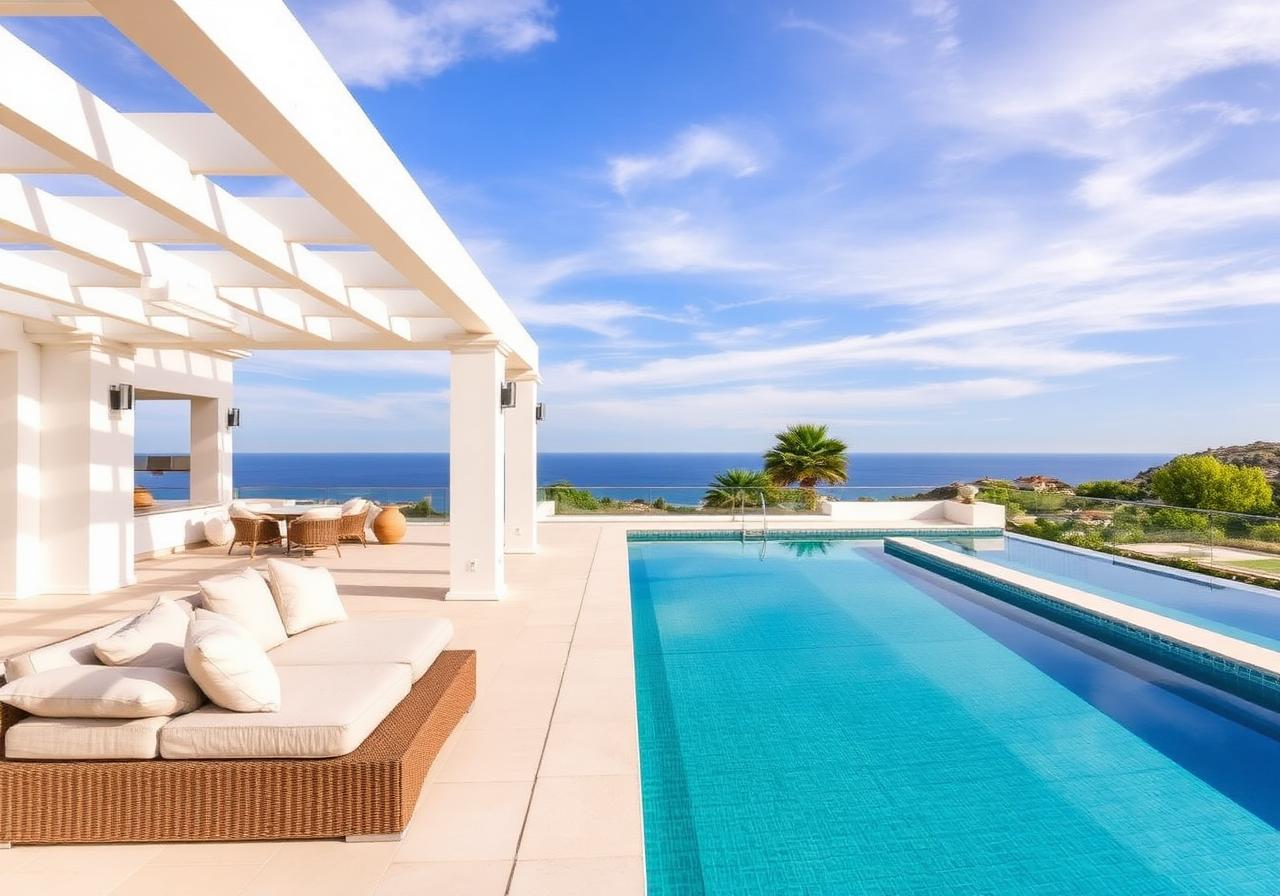 Terraza con piscina infinita